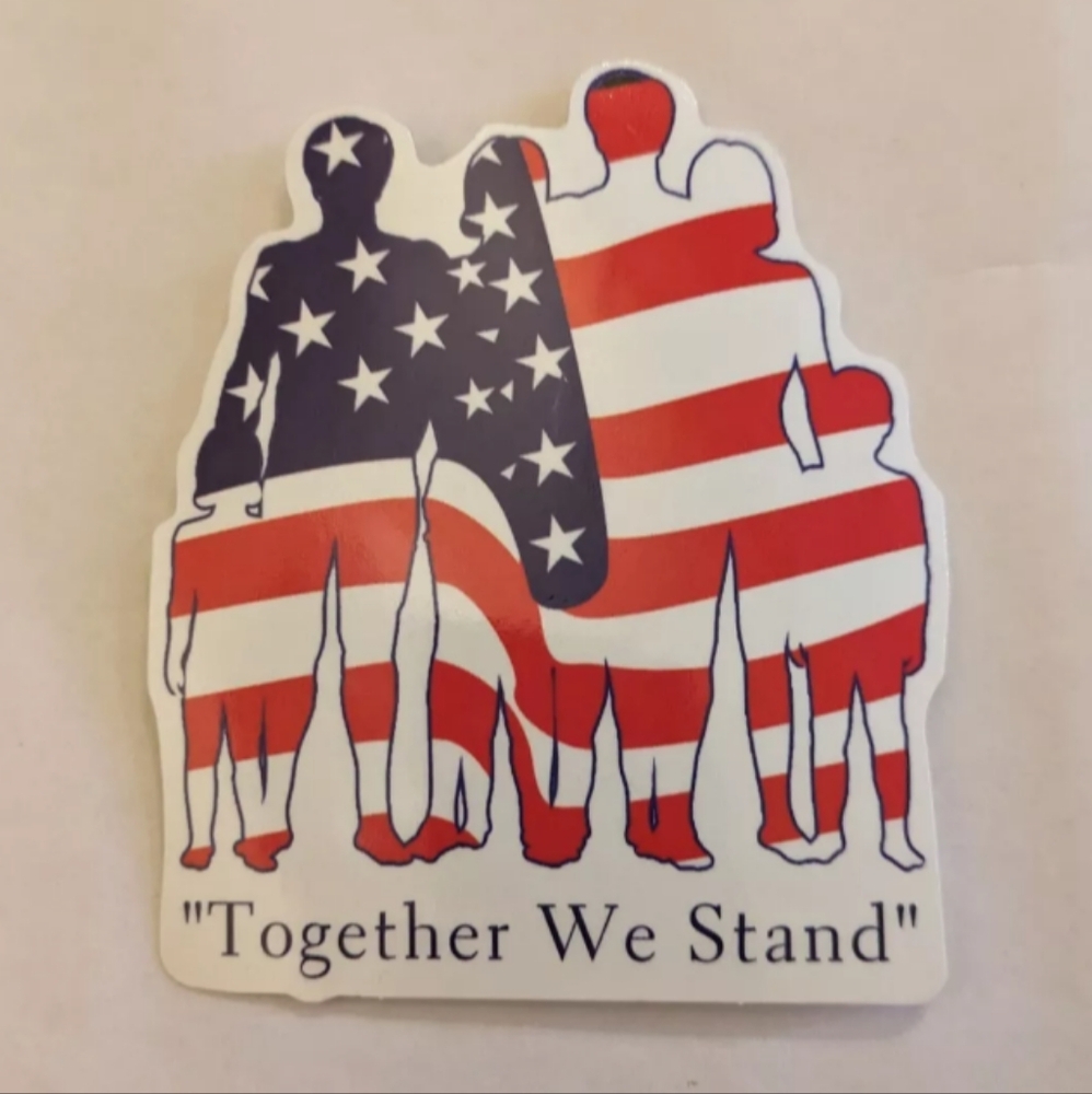 Vintage American Flag Rooster Chicken Heart Stickers Sheet